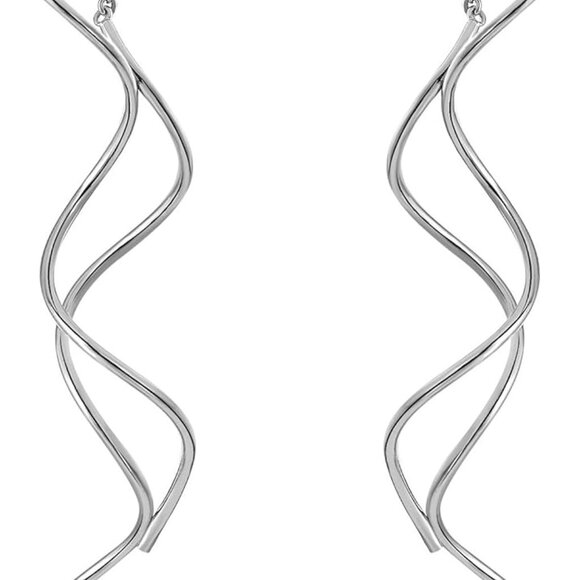 Jewelry - Chic 18k Gold Plated Threader Earring - Modern Twisted Design for Stylish Women